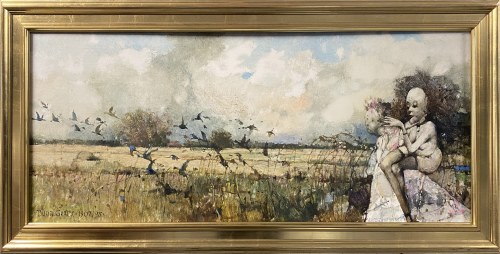 Obraz 1907/Wieś Jedlina/Spłoszone ptaki , 1995, Jerzy Duda-Gracz