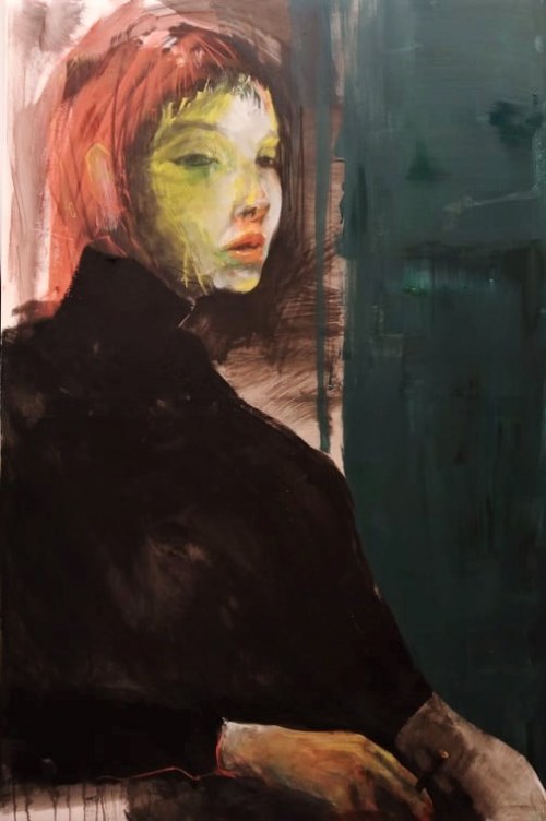 Portret z zieloną pręgą, Bartłomiej Karwat