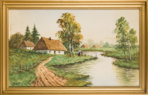 XX w., Pejzaż z rzeką, Józef Schiffer