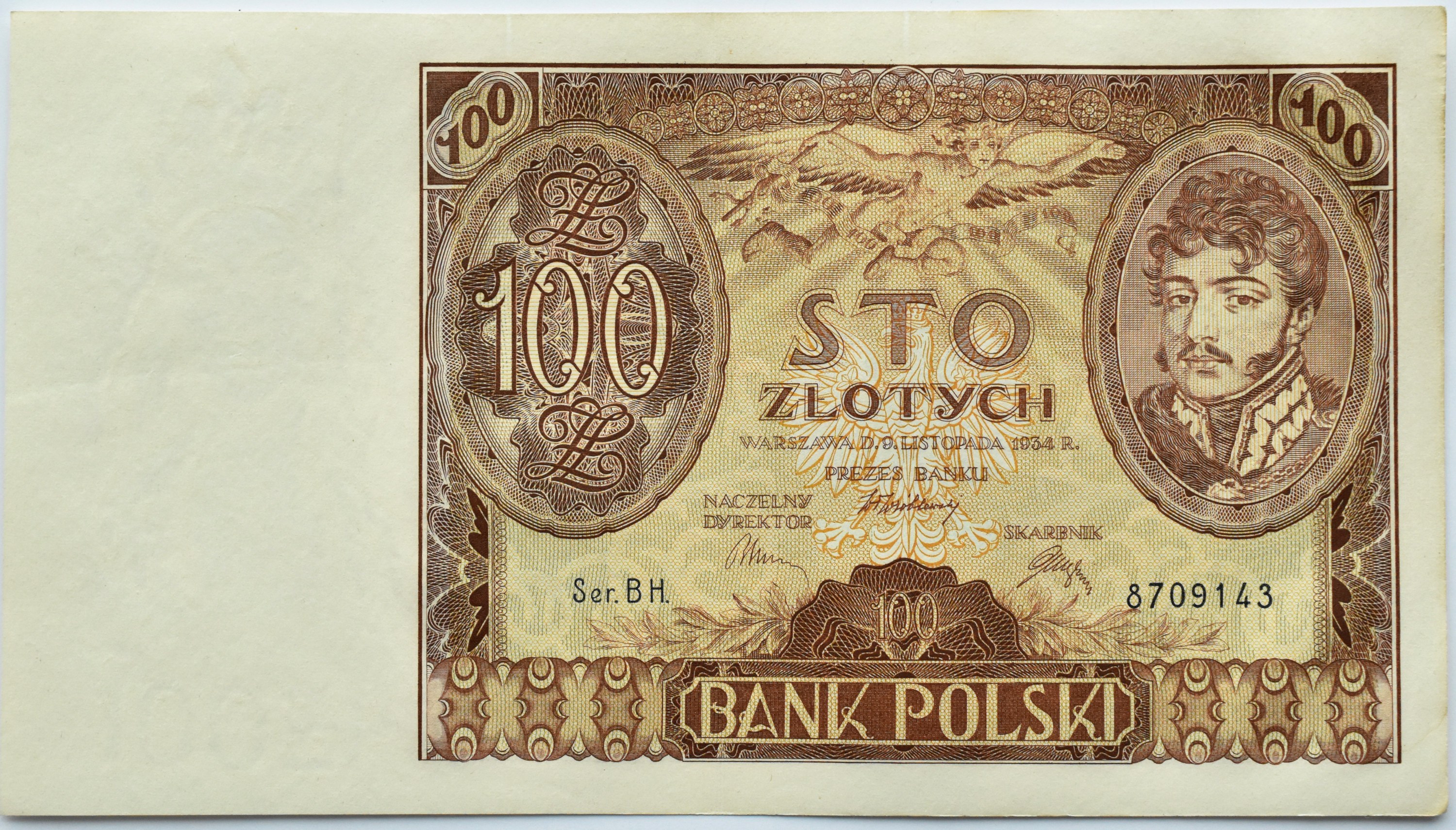 Polska, II RP, 100 Złotych 1934, Seria B H., Warszawa, Dodatkowy Znak ...