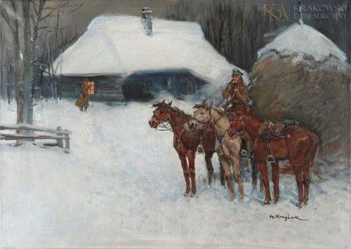 "Ułani przed chatą", Mieczysław Krzyżak