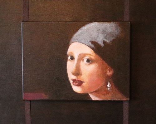 "Fantazja z perłą - naśladowanie Vermeer'a ", 2019, Urszula Religa-Parfianowicz