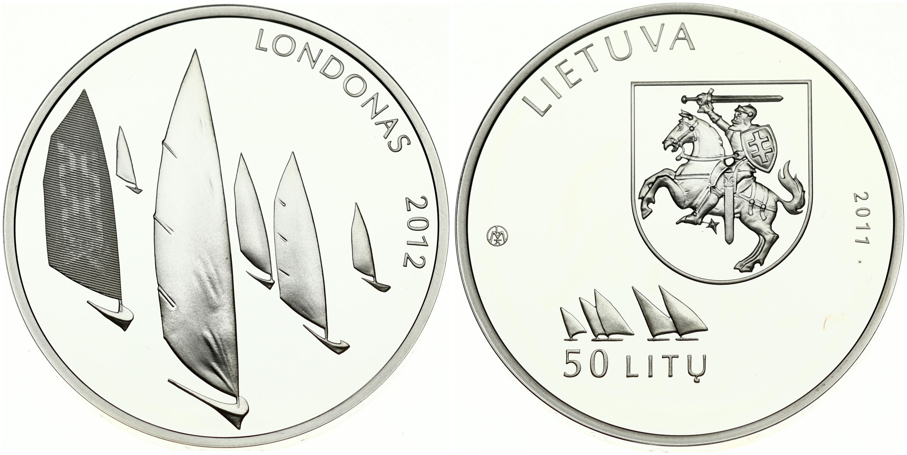 Lithuania 50 Litų 2011 XXX Olympic Games in London Obverse Coin  