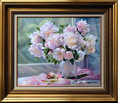 Peonie i motyl, 2021, Zbigniew Kopania