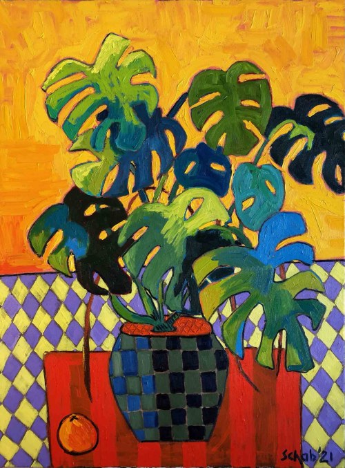 Monstera i pomarańcza, 2021, David Schab