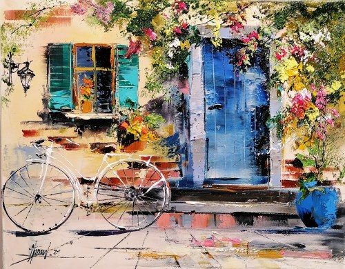 White bicycle, Alfred Anioł