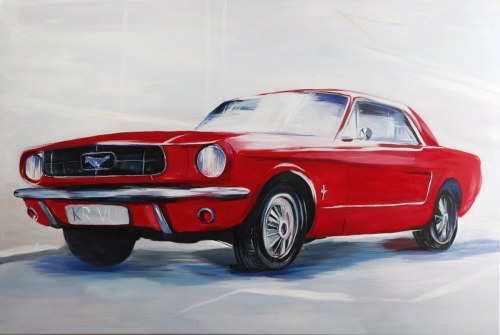 Czerwony mustang, 2021, Edward Karczmarski