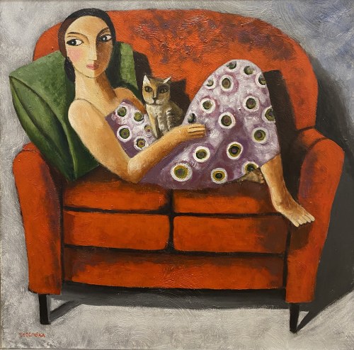 Z kotem, Marlena Łozińska
