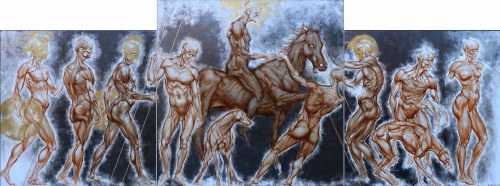 Tytus Andronicus (tryptyk), 2022, Wojciech Pelc