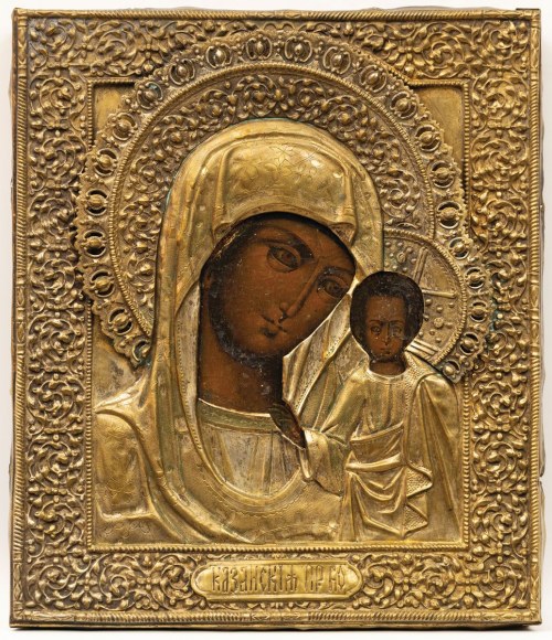 MATKA BOŻA KAZAŃSKA, Rosja, poł. XIX w., Ikona