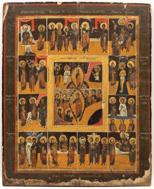 PRAZDNIK ZE ZMARTWYCHWSTANIEM, Rosja, XVIII / XIX w., Ikona