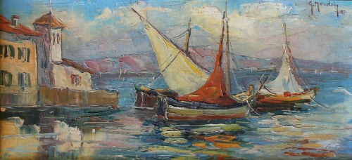 Łodzie przy brzegu, Christo Stefanoff
