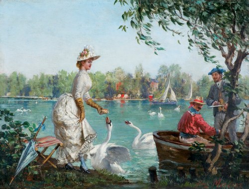 Karmiąca łabędzie, Paweł Merwart