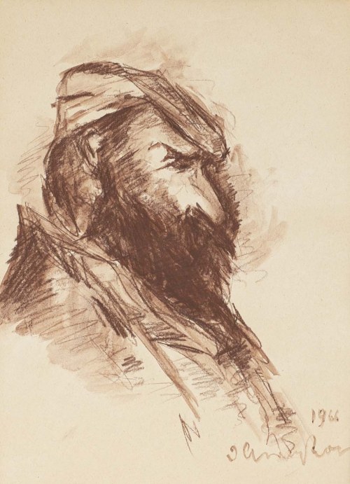Portret brodatego mężczyzny,1966, Józef Charyton