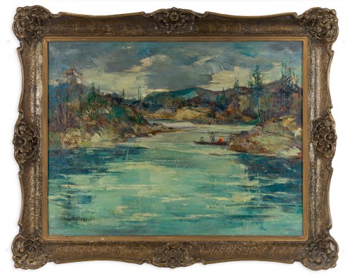 Pejzaż z okolic Sanoka, lata 50. XX w., Jan Świderski