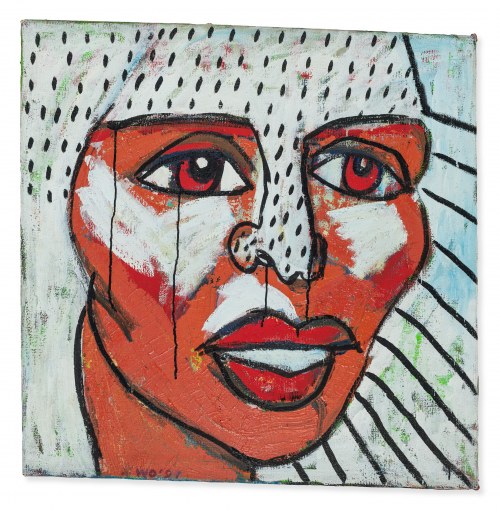 Twarz, 1991 / Rowerek, lata 90. XX w. [Obraz dwustronny], Wiesław Obrzydowski