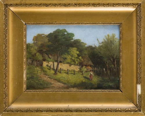 Motyw wiejski - Dziewczyna nad stawem, 1911, Konstanty Niemczykiewicz