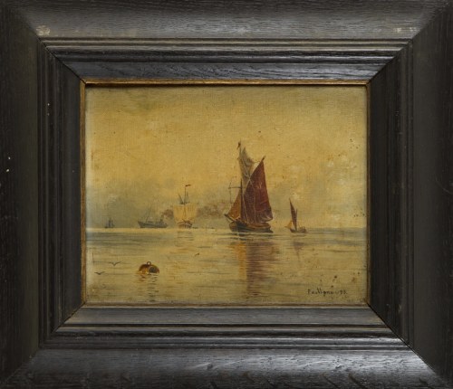 Statki na redzie, 1893, P. du Vignau