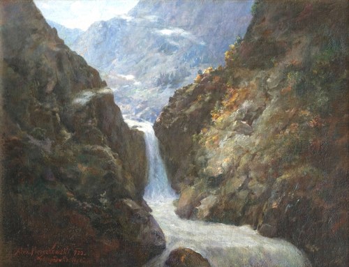 Wodospad w Roztoce, 1922, Aleksander Mroczkowski