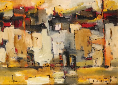 Stare Miasto - impresja, 1964, Lech Jakubiak