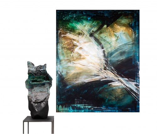 Duet Unreal Dreams (obraz i rzeźba), 2022, Joanna Roszkowska
