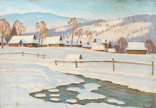 "Zima w podgórskiej wiosce", Mieczysław Filipkiewicz