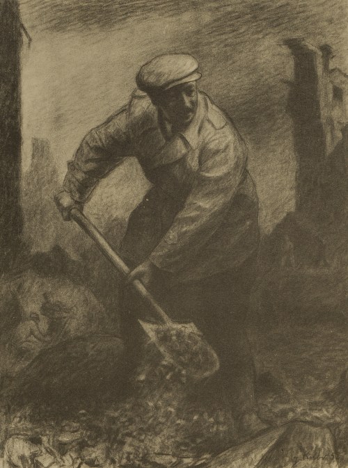 Bolesław Bierut przy odgruzowaniu Warszawy, 1952 r., Jan Kober