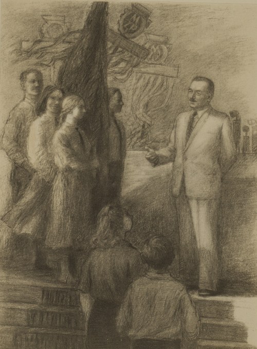 Z młodzieżą ZMP, 1952, Leonia Janecka