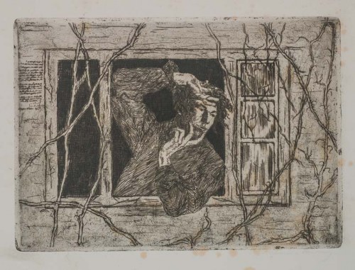 Autoportret w mroku, 1909 r., Włodzimierz Konieczny
