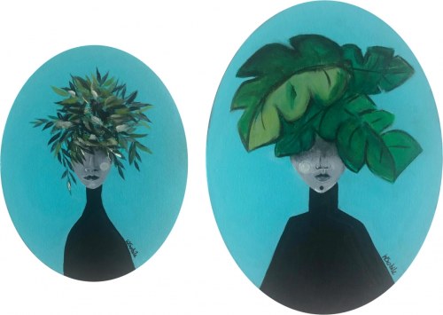 Sisters of flowers, dyptyk, 2022, Weronika Sobik
