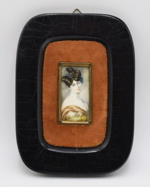 Portret damy w koku - miniatura, 1978, Jerzy Winkler