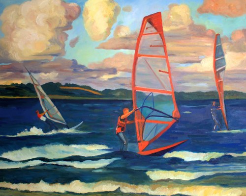 Windsurferzy w Zatoce Puckiej, 2021 r., Piotr Kieruj