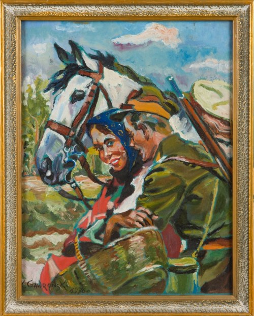 ), Ułan i dziewczyna - wg Wojciecha Kossaka, 1976, Karol Gawroński