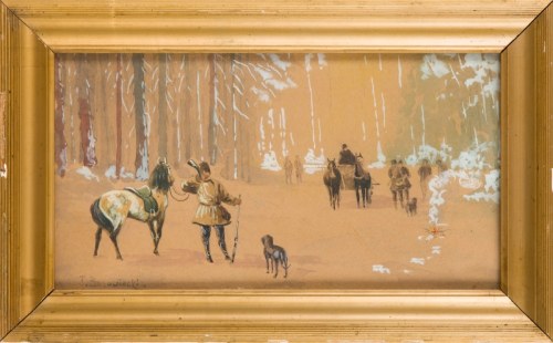 Na polowaniu, przed 1939, T. Borowiecki