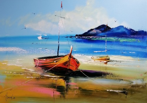 Łodzie na plaży, Alfred Anioł