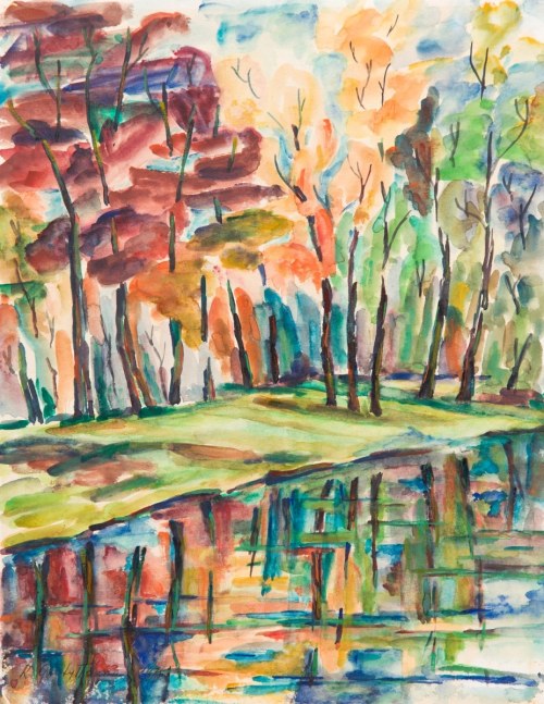 Drzewa nad wodą, 1975, Romana Gintyłło