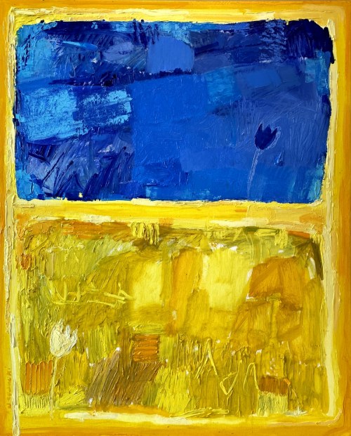 Flaga i tulipany, 2022 r., Wojciech Nowacki