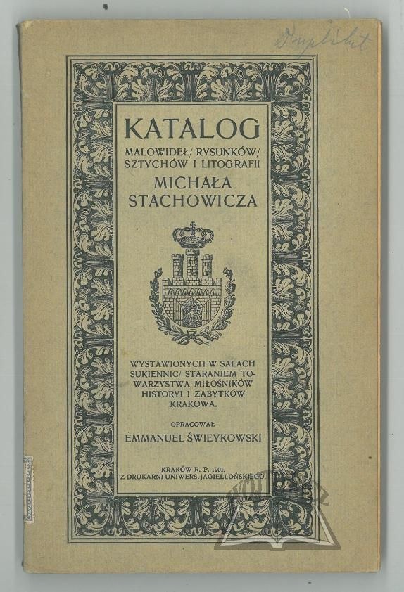 ŚWIEYKOWSKI Emmanuel, Katalog malowideł, rysunków, sztychów i