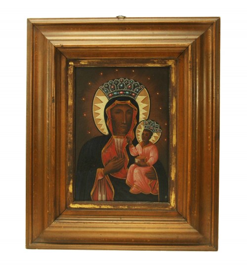 olej, blacha, XIX w., Matka Boska Częstochowska