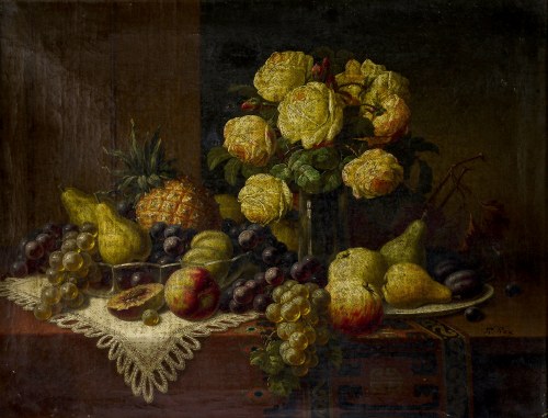 Martwa natura z kwiatami i owocami, Richard Rau