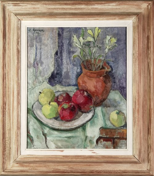 Martwa natura z jabłkami i kwiatami, 1948, Józef Kowner