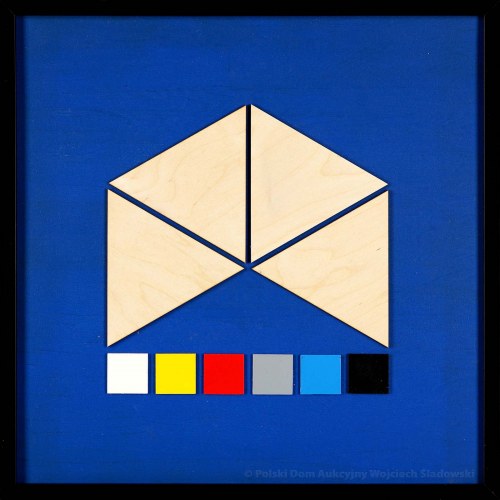 Kompozycja geometryczna na niebieskim tle, Gerhard Jürgen Blum-Kwiatkowski