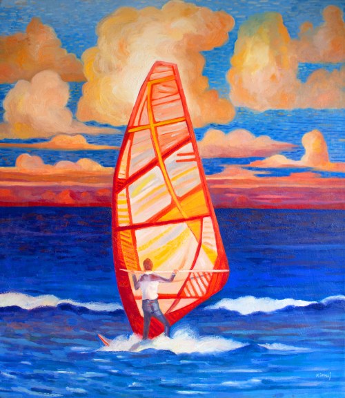Samotny windsurfer, 2022 r., Piotr Kieruj