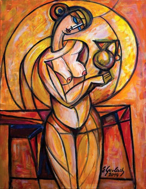 Akt - niosąca dzban, 2014, Eugeniusz Gerlach