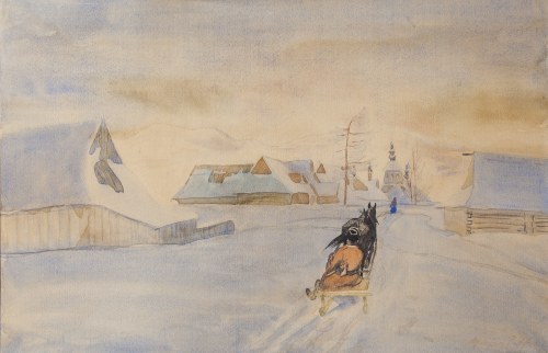 XIX/XX w. (1888 - 1925), Motyw z Podhala IV, ok. 1915 r., Marian Puffke
