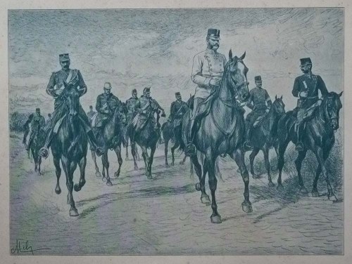 Austria (1853 - 1940), Arcyksiąże Ferdynand na manewrach, ok. 1880, Felicjan Baron de Myrbach - Rheinfeld