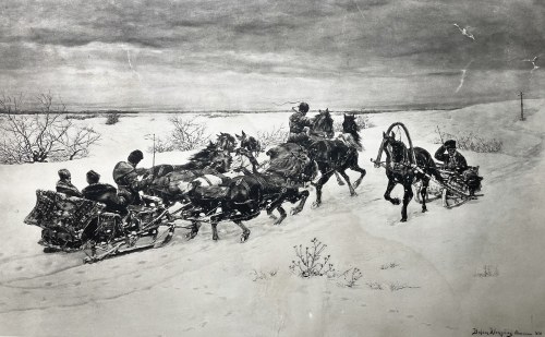 Jazda na kulig, 1884 r., Bohdan Kleczyński