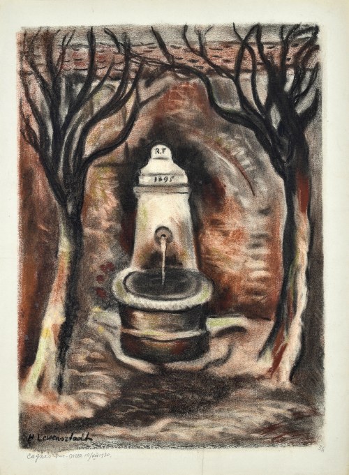 Fontanna w Cagnes, 1930, Henryk Lewensztadt