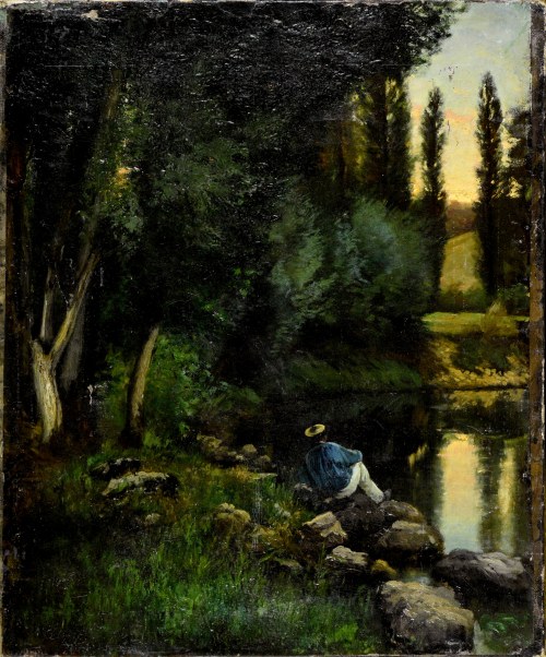 Mężczyzna odpoczywający nad rzeką, Aleksander Gąssowski