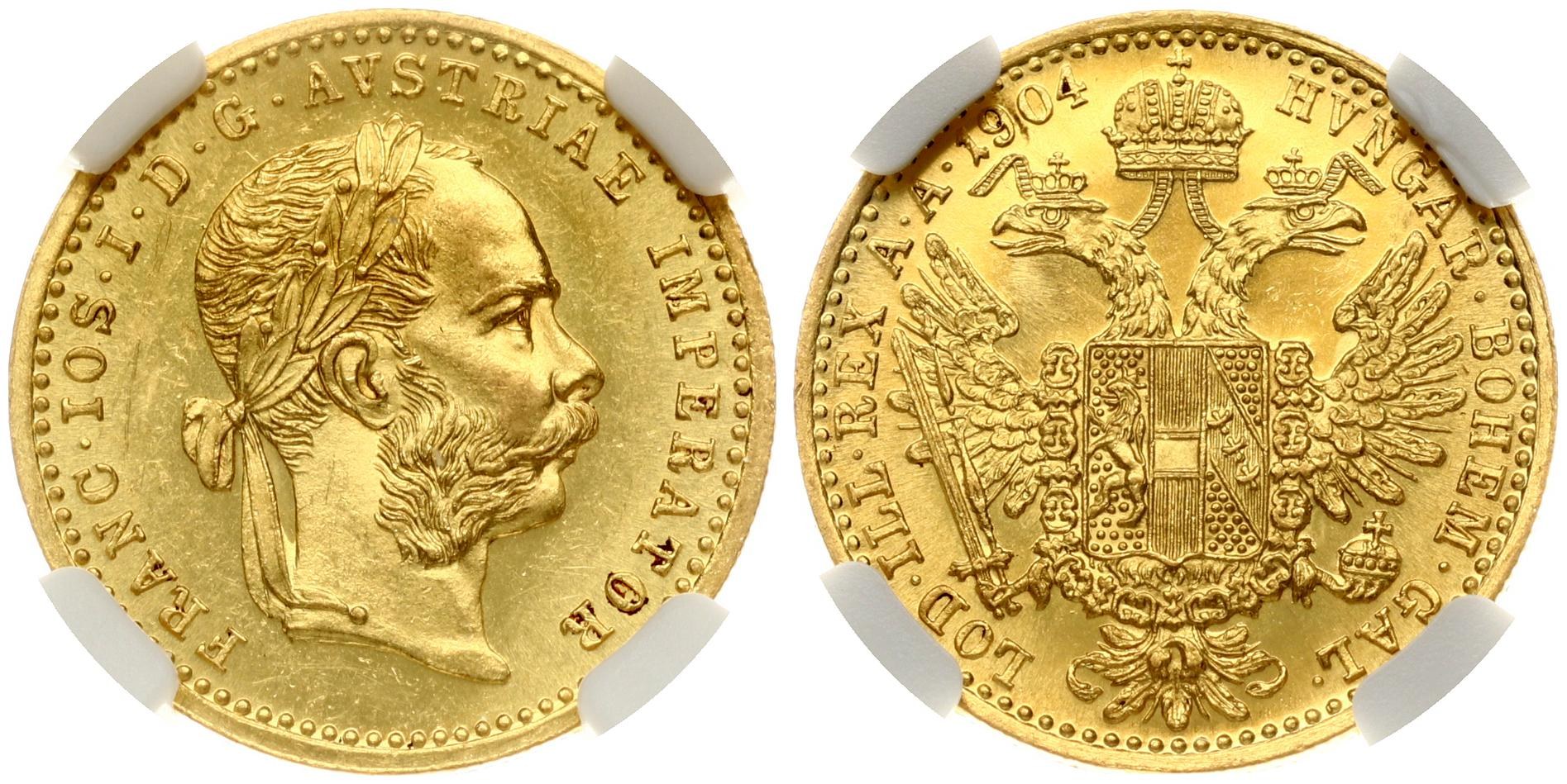 Austria 1 Ducat 1904 Franz Joseph I (18481916). Obverse Laureate head